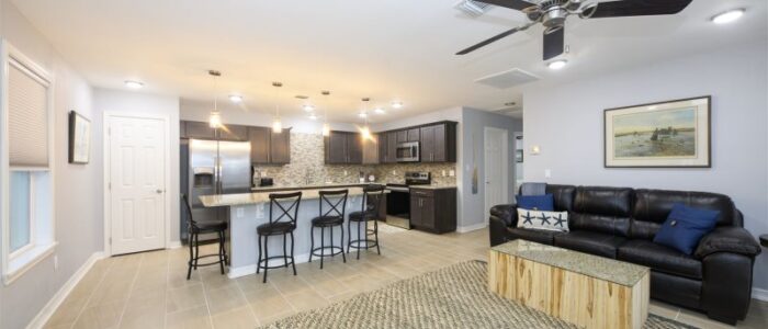 Roseate Spoonbill Living Area and Kitchen