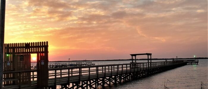 Big Tree Cottages Fishing Pier at Sunset